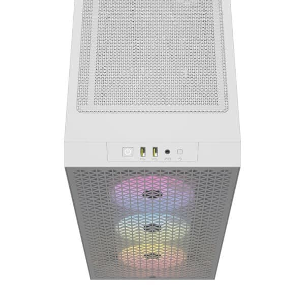 Corsair 3000D RGB Airflow Mid-Tower (ATX) Cabinet (White) - 3