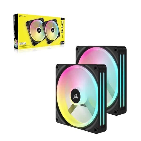 Corsair iCUE Link QX140 RGB Cabinet Fan Black (Dual Pack) - 2