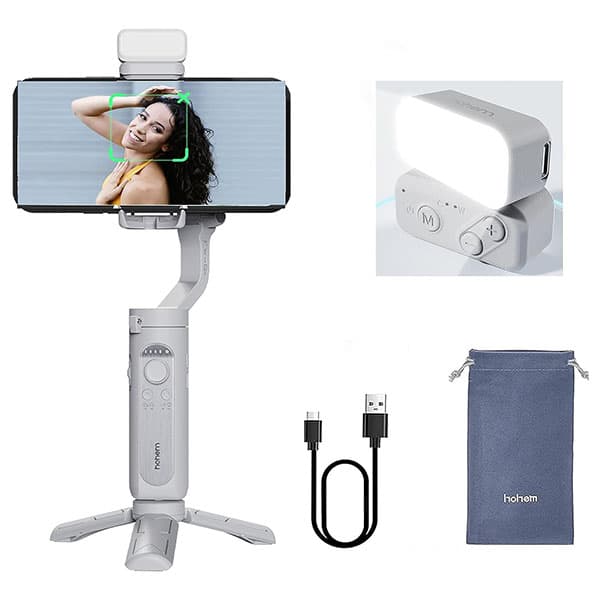 Hohem iSteady XE Kit - 3 Axis Handheld Pocket Gimbal with Fill Light (Grey) - 4