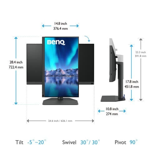BenQ SW272Q 27-inch 2K AdobeRGB 90W USB-C Pro Photographer & Videographer Monitor - 6