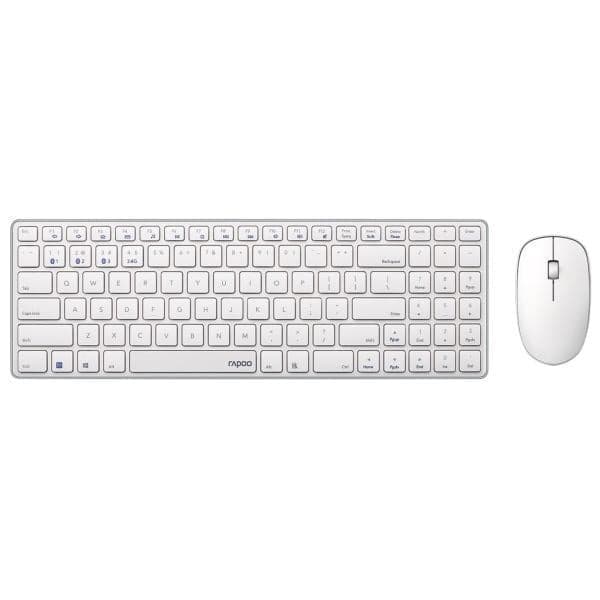 RAPOO 9300M Multi Mode Wireless Keyboard and Mouse Combo (White) - 1