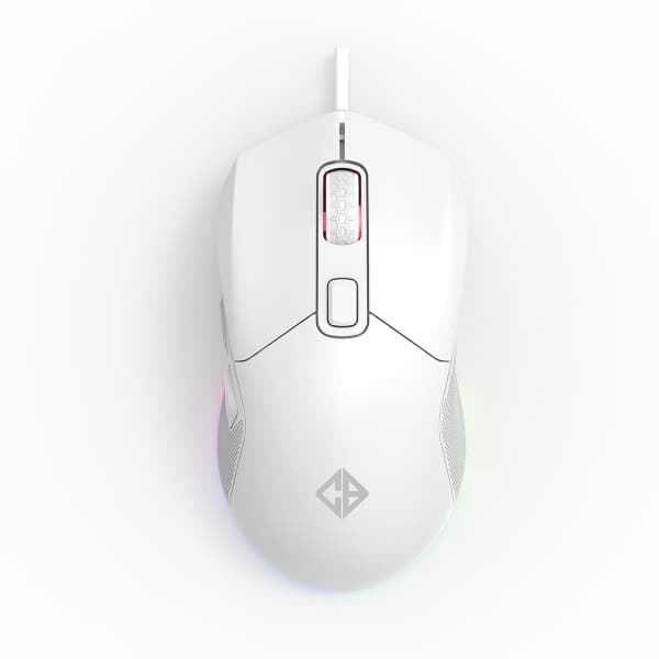 Cosmic Byte Firestorm RGB Wired Gaming Mouse with PTFE feet (White)