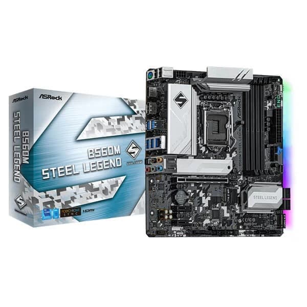 ASRock B560M STEEL LEGEND LGA 1200 Intel B560 SATA 6Gb/s Micro ATX Intel Motherboard - 1