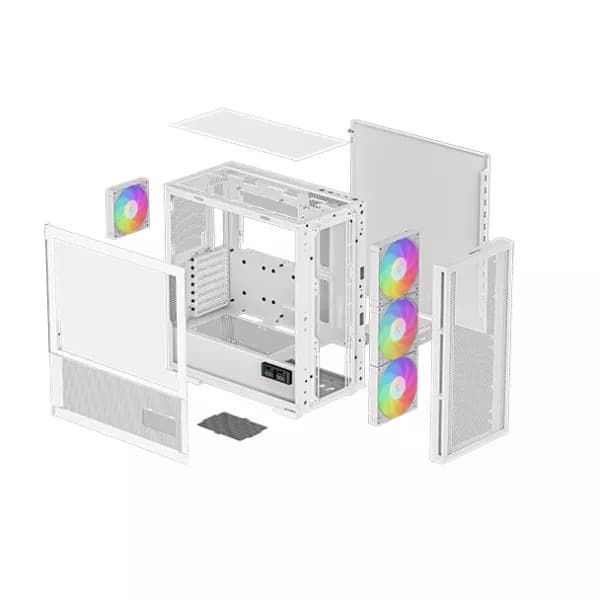 Deepcool CH560 Digital WH Mesh ARGB (E-ATX) Mid Tower Cabinet (White) - 5