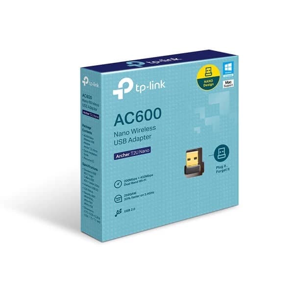 TP-Link Archer T2U Nano AC600 Wireless Dual-Band Wi-Fi USB Adapter - 2