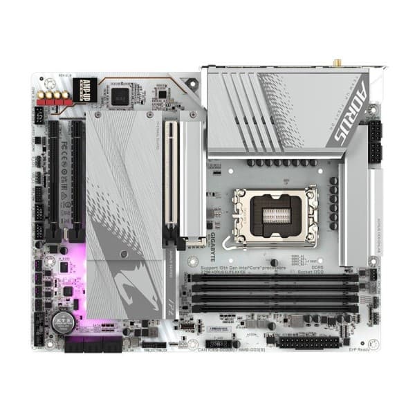 Gigabyte Z790 Aorus Elite AX Ice LGA 1700 Intel 13th Gen DDR5 Motherboard Supports Intel 12th, 13th & 14th Gen Processors - 3