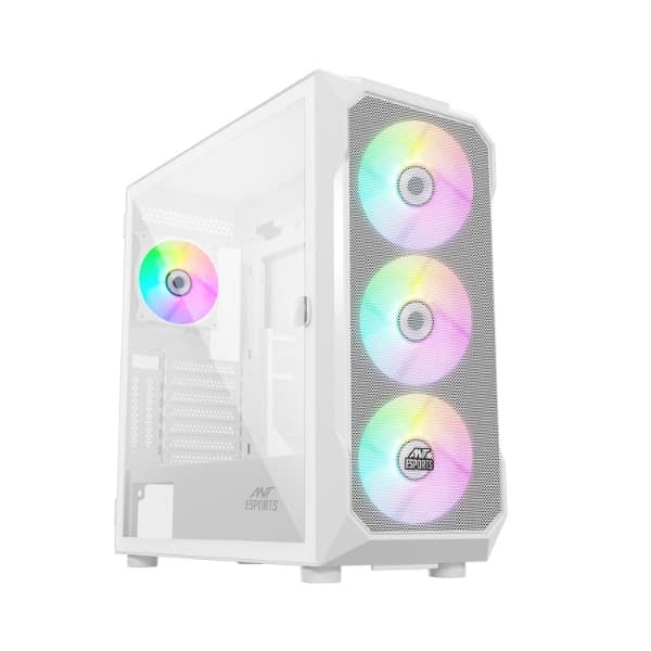 Ant Esports ICE-410TG Mid Tower Gaming Cabinet (White) - 1