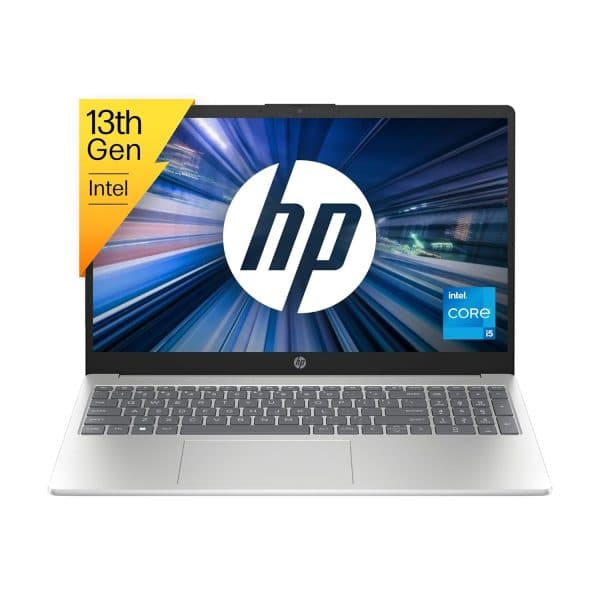 HP Laptop 15, 13th Gen Intel Core i5-1335U, 15.6-inch (39.6 cm), FHD, 8GB DDR4, 512GB SSD, Intel Iris Xe Graphics, FHD Camera w/Privacy Shutter (Win 11, MSO 2021, Silver, 1.59 kg), fd0011TU - 1