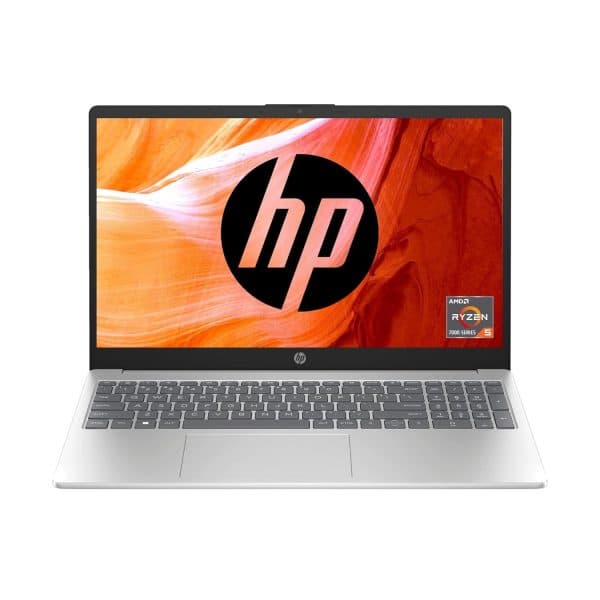 HP Laptop 15, AMD Ryzen 5 7520U, 15.6-inch (39.6 cm), FHD, 16GB LPDDR5, 512GB SSD, AMD Radeon Graphics, FPR, FHD Camera w/Privacy Shutter, Backlit KB (Win 11, MSO 2021, Silver, 1.59 kg), fc0031AU - 1