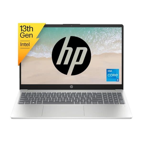 HP Laptop 15, 13th Gen Intel Core i5-1335U, 15.6-inch (39.6 cm), FHD, 16GB DDR4, 512GB SSD, Intel Iris Xᵉ Graphics, FPR, FHD Camera, Metal Body,Backlit KB (Win 11, MSO 2021, Silver, 1.59 kg), 15-hr0001TU - 1