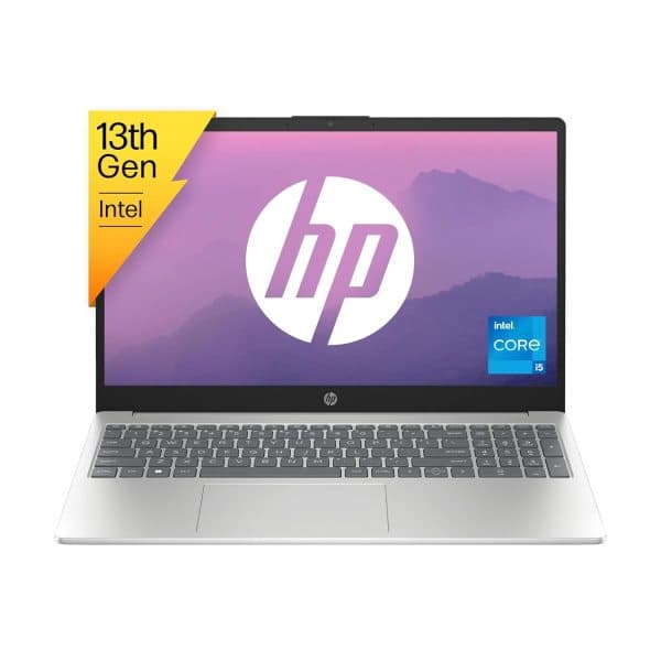 HP Laptop 15, 13th Gen Intel Core i5-1335U, 15.6-inch (39.6 cm), FHD, 8GB DDR4, 1TB SSD, Intel Iris Xe Graphics, FPR, FHD Camera w/Privacy Shutter (Win 11, MSO 2021, Silver, 1.59 kg), fd0012TU - 1