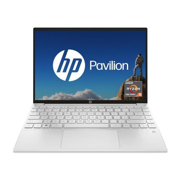 HP Pavilion Aero AMD Ryzen 5 7535U 13.3 inch (33.8cm) WUXGA IPS Micro-Edge Laptop (16GB RAM/512GB SSD/AMD Radeon Graphics/Win 11/MSO/Backlit Keyboard/B&O/FPR/Alexa/Silver/970 Grams, 13-be2057AU - 1