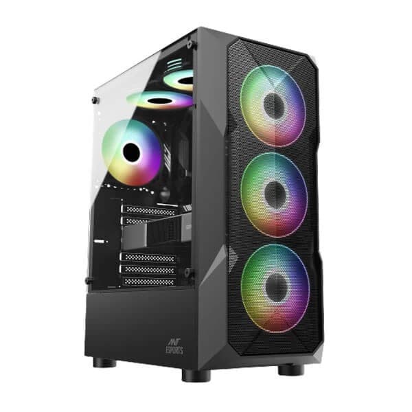 Ant Esports ICE-300 Mesh V2 ARGB (ATX) Cabinet (Black) - 1