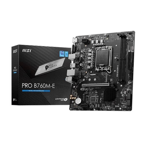 MSI Pro B760M-E DDR5 LGA 1700 mATX Motherboard Supports Intel 12th , 13th & 14th Gen Processors - 1