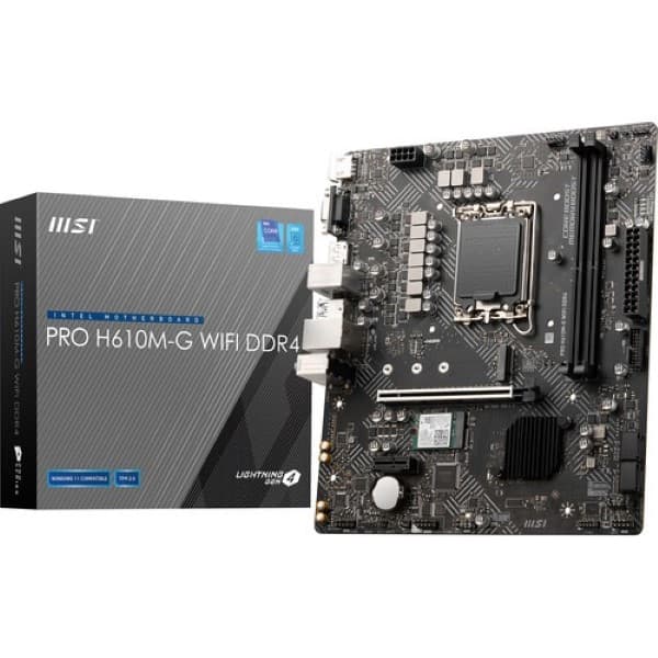 MSI Pro H610M-G Wifi DDR4 Intel LGA 1700 mATX Motherboard Supports Intel 12th , 13th & 14th Gen Processors - 1