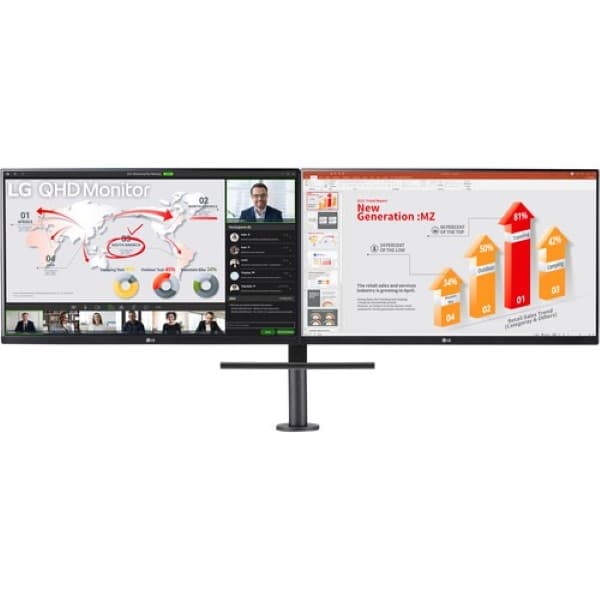 LG 27QP88D-BS 27" (68.466cm) QHD Monitor Ergo Dual with Daisy Chain - 1