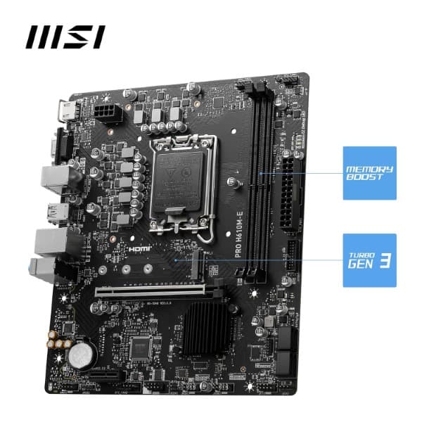 MSI Pro H610M-E mATX Intel LGA 1700 Motherboard Supports Intel 12th , 13th & 14th Gen Processors - 5