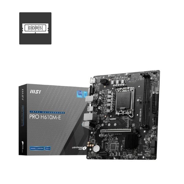MSI Pro H610M-E mATX Intel LGA 1700 Motherboard Supports Intel 12th , 13th & 14th Gen Processors - 1