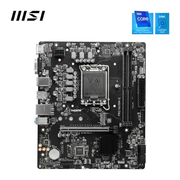 MSI Pro H610M-E mATX Intel LGA 1700 Motherboard Supports Intel 12th , 13th & 14th Gen Processors - 6