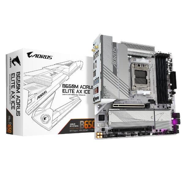 Gigabyte B650M Aorus Elite AX ICE mATX Motherboard - 1