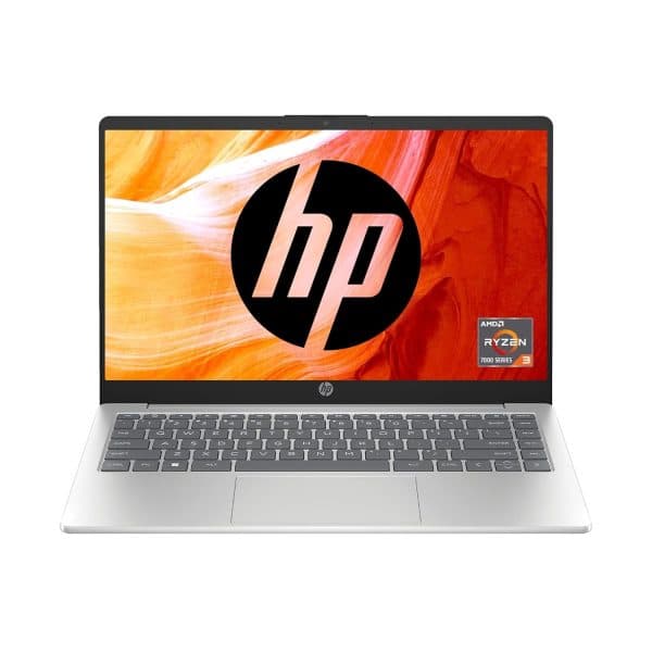 HP 14 Laptop, AMD Ryzen 3 7320U 14 inch(35.6cm) FHD Laptop,8GB LPDDR5, 512GB SSD, AMD Radeon Graphics, Dual Speakers, FHD Camera (Win 11, MSO 21, 1.41Kgs) 14-em0025AU - 1