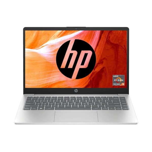 HP Laptop 14, AMD Ryzen 5 7520U, 14-inch (35.6 cm), FHD, 8GB LPDDR5, 512GB SSD, AMD Radeon Graphics, FHD Camera w/Privacy Shutter, Backlit KB (Win 11, MSO 2021, Silver, 1.4 kg), em0026AU - 1