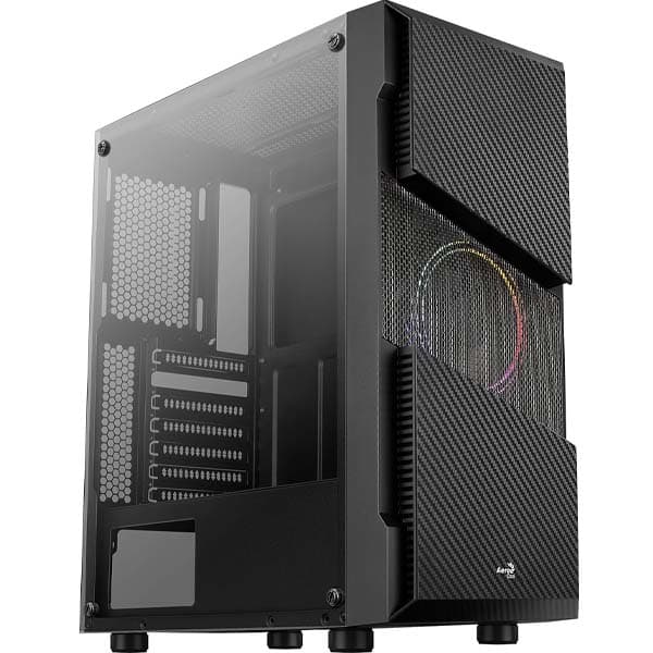 Aerocool Menace Saturn RGB Tower Case, Tempered Glass (Black) - 1