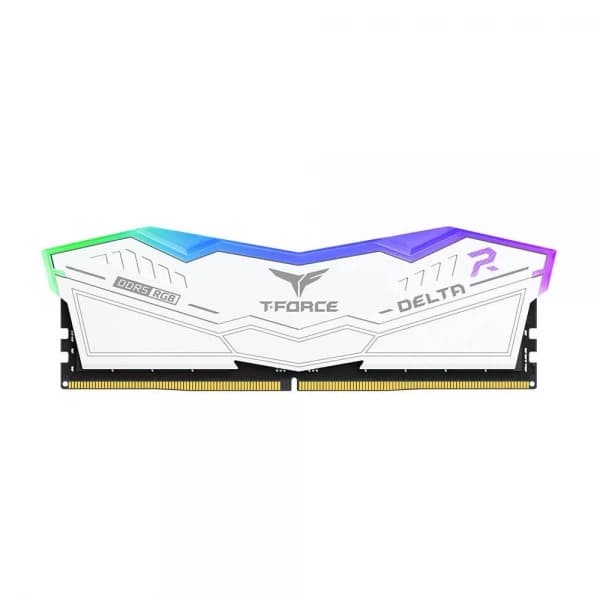 TeamGroup T-Force Delta RGB 16GB (16GBx1) DDR5 5200MHz CL40 Desktop RAM (White) - 1