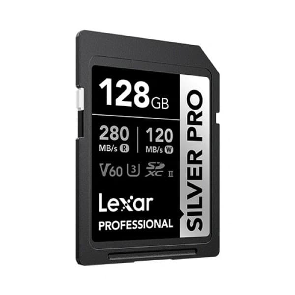 LEXAR Professional 128GB Silver PRO SDXC UHS-II Memory Card - 2