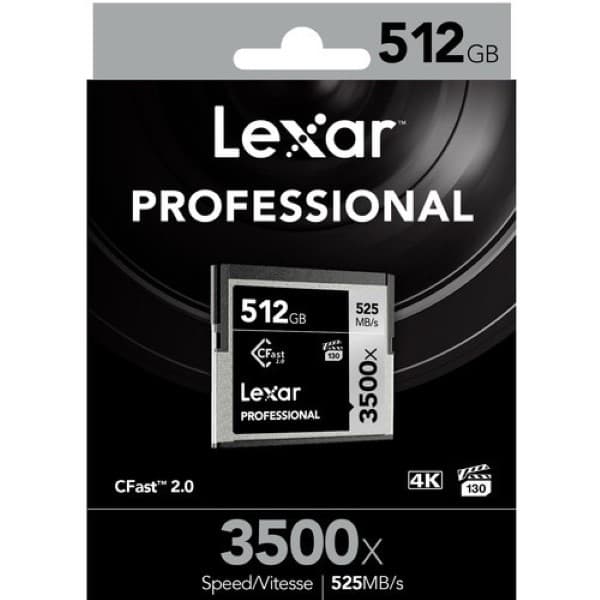 Lexar 512GB Professional 3500x CFast 2.0 Memory Card - 3