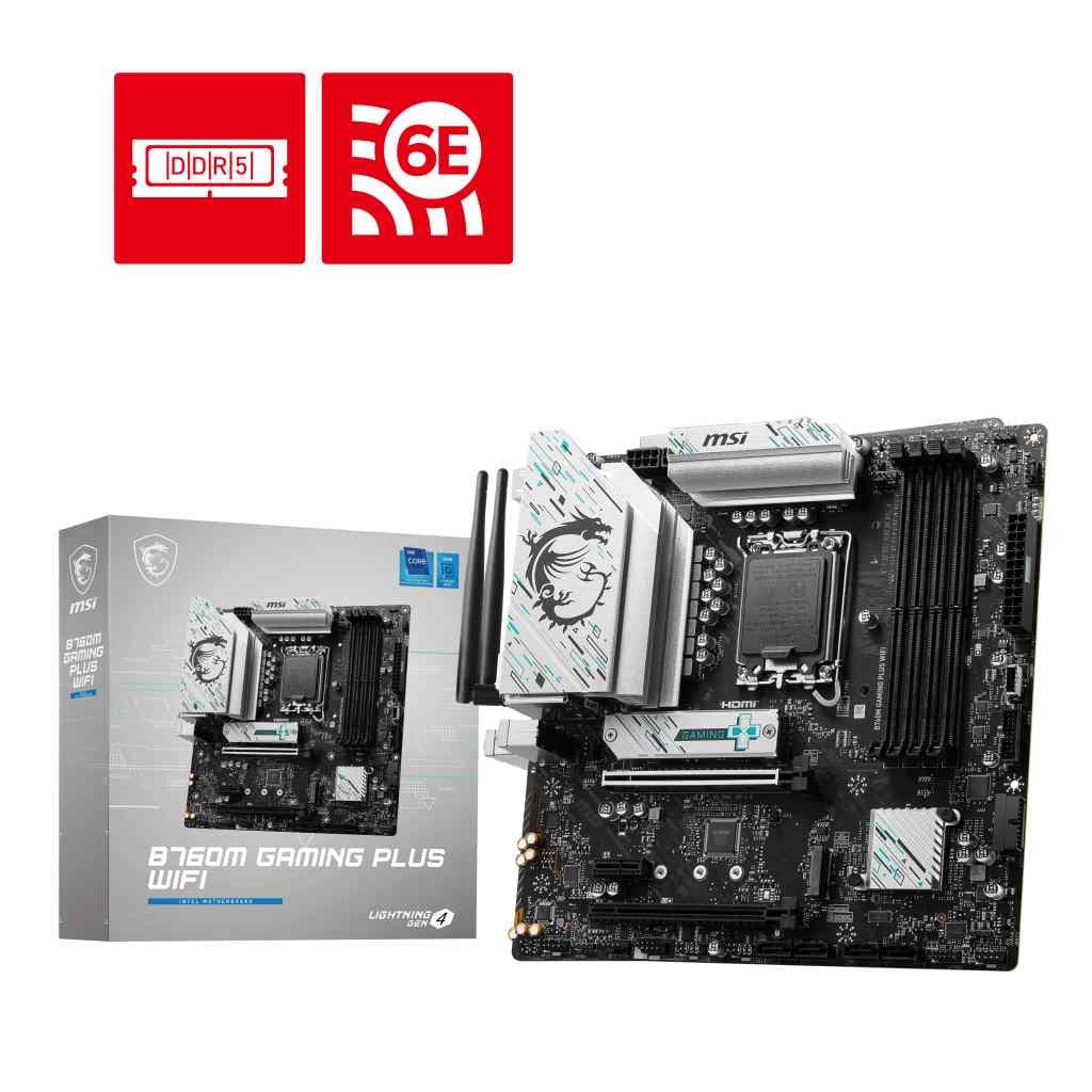 MSI B760M Gaming Plus WIFI DDR5 Motherboard Supports Intel 12th , 13th & 14th Gen Processors - 1