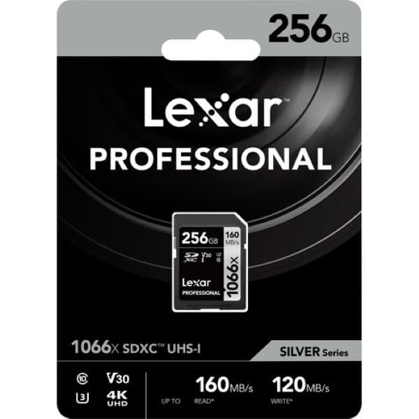 Lexar 256GB Professional 1066x SDXC UHS-I Memory Card (SILVER Series) - 2