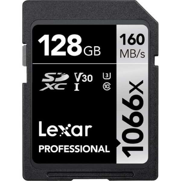 Lexar 128GB Professional 1066x SDXC UHS-I Memory Card (SILVER Series) - 1