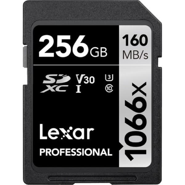 Lexar 256GB Professional 1066x SDXC UHS-I Memory Card (SILVER Series) - 1