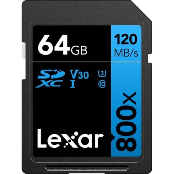 Lexar Professional 800X SDXC UHS-I U3 V30, 64 GB Memory Card
