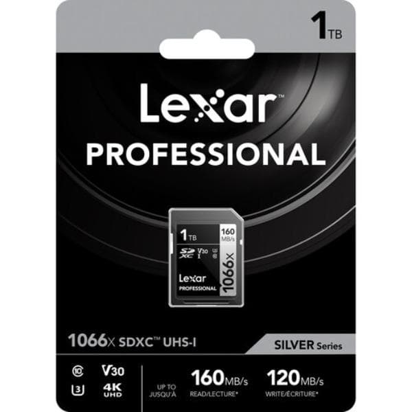 Lexar 1TB Professional 1066x SDXC UHS-I Memory Card (SILVER Series) - 2