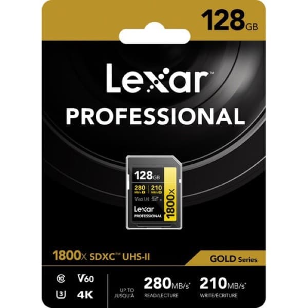 Lexar 128GB Professional 1800x SDXC UHS-II Memory Card (GOLD Series) - 6