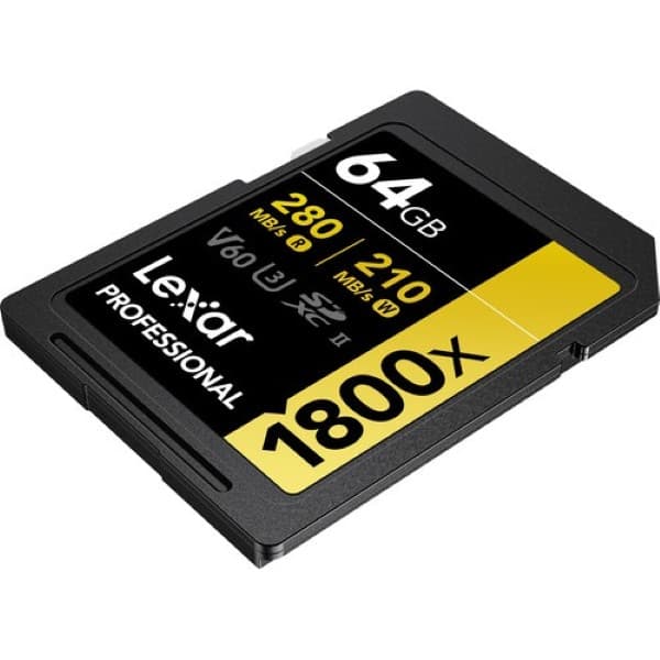 Lexar 64GB Professional 1800x SDXC UHS-II Memory Card (GOLD Series) - 4