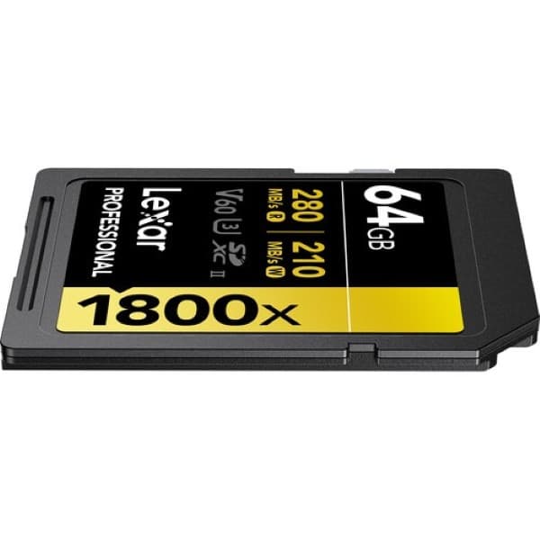 Lexar 64GB Professional 1800x SDXC UHS-II Memory Card (GOLD Series) - 3