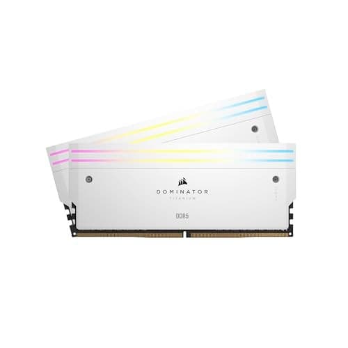 CORSAIR Dominator Titanium RGB 32GB (2x16GB) DDR5 7200MHz CL34 RAM (White) - 1