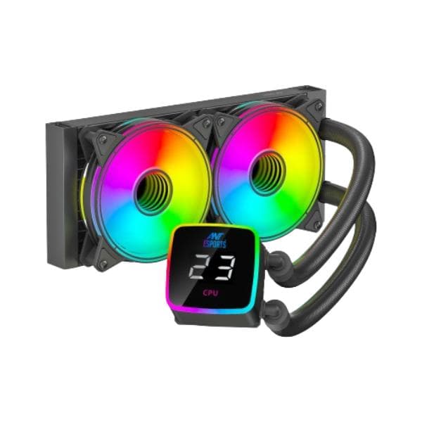 Ant Esports ICE-Flow 240 ARGB CPU Liquid Cooler - Black - 1