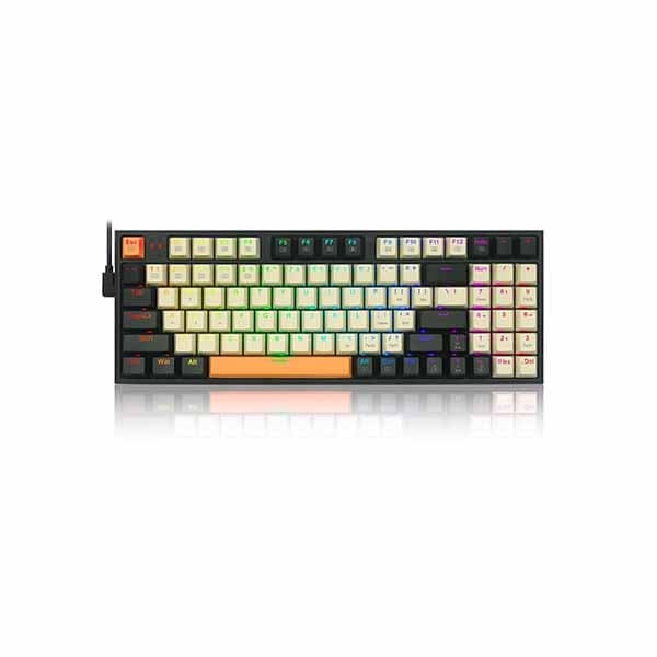 Redragon Kitava K636 CLO 90% RGB Mechanical Keyboard Creamy/Grey/Orange (Red Switch)  0 - 1