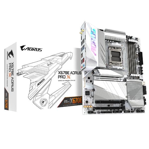Gigabyte X670E AORUS PRO X AMD AM5 LGA 1718 ATX Motherboard - 1