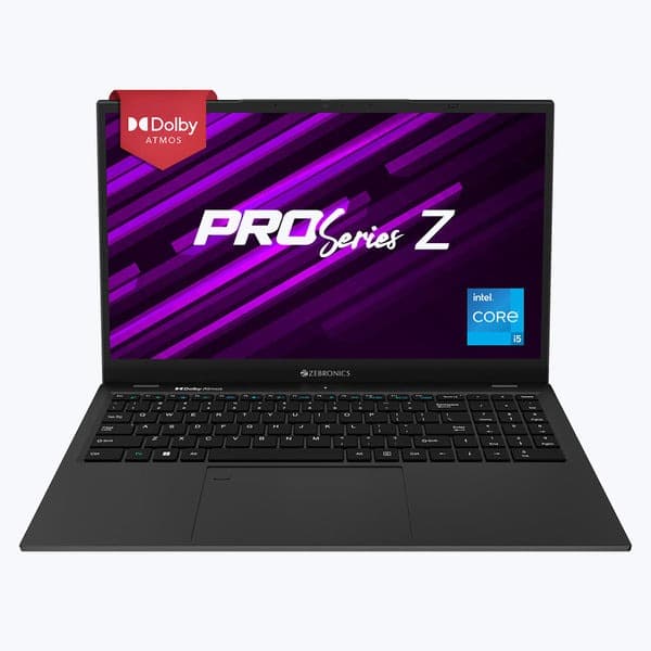 ZEBRONICS NBC 4S Intel Core i5 12th Gen 1235U Laptop- (16 GB RAM 3200MHz/512 GB M.2 SATA SSD/Windows 11 Home) 15.6” 1080p,Dolby Atmos, Type C Port, Fingerprint Sensor,38.5Wh Battery (Space Gray) - 1