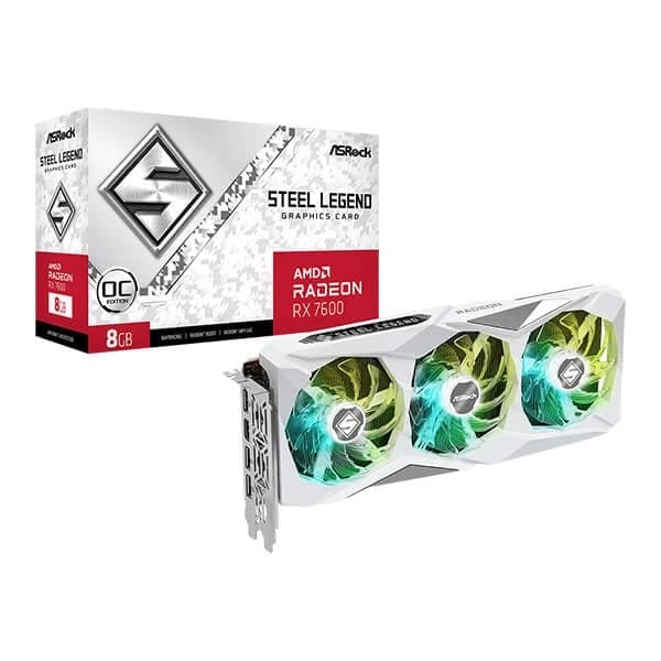 ASRock RX 7600 Steel Legend OC 8GB Graphics Card - 1