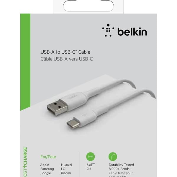 Belkin Boost Charge USB Type-A to C Cable (6.6 Feet/2 Meter, White) - 2