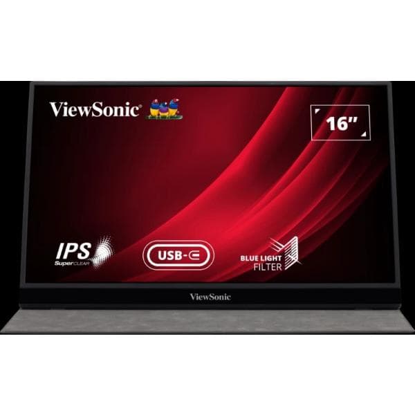 ViewSonic VG1655 16" FHD Portable Monitor IPS 60Hz Silver - 1
