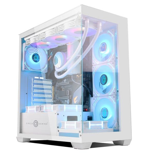 Circle Defender ZX1 ARGB Gaming Cabinet (White) - 1