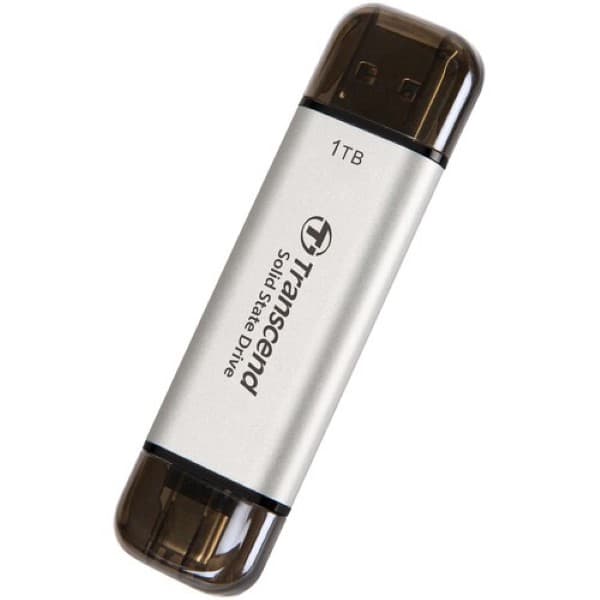 Transcend 310C 1TB USB C Portable SSD (Metallic Silver) - 2
