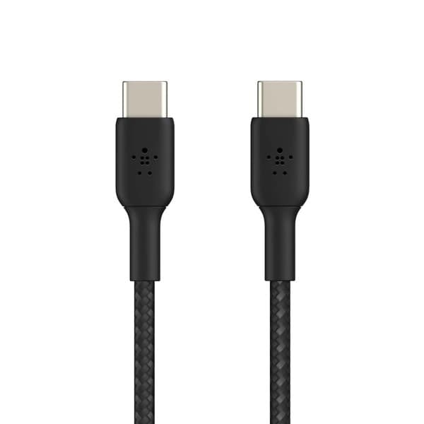 Belkin USB-IF Certified Braided 60 W USB-C to USB-C (Type C) Charge cable | iPhone 16, 15,14, 13 | 3.3 Feet / 1 Meter | Black - 1